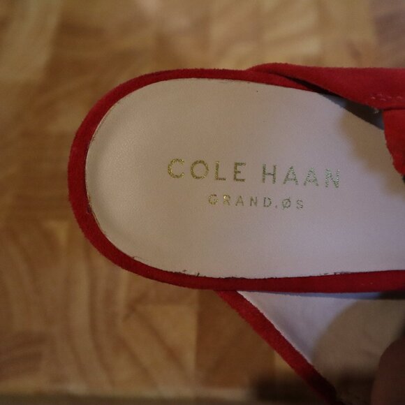 Cole Haan Size 8 Red Suede Block Heels - Picture 8 of 8